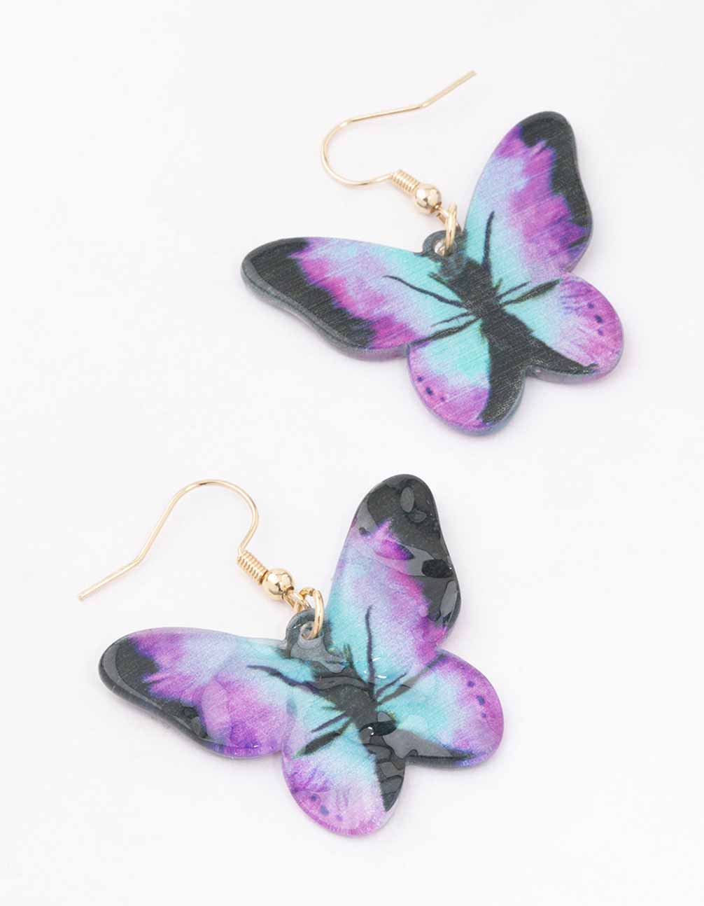 Buy Purple Butterfly Earrings, Moth Flight, Wearable Art Online in India -  Etsy